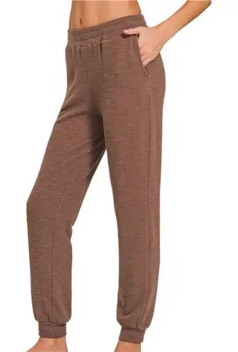 Zenana Outfitters Cotton Slub Jogger Pants