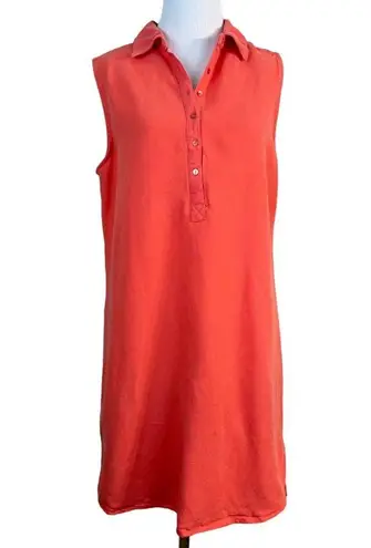 Workshop Republic Clothing Dress Medium Orange Linen Tencel Sleeveless Shift