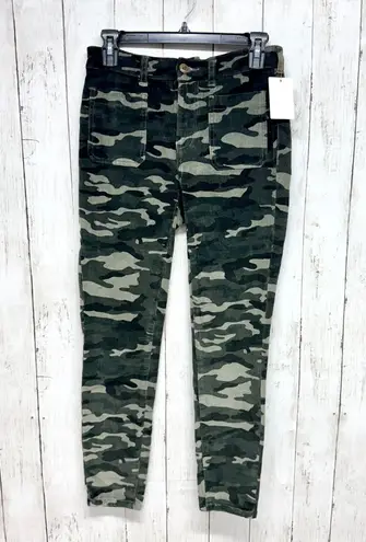Pilcro Anthropologie Pants Women Size 26 Camo High Rise Skinny Denim Jeans Green