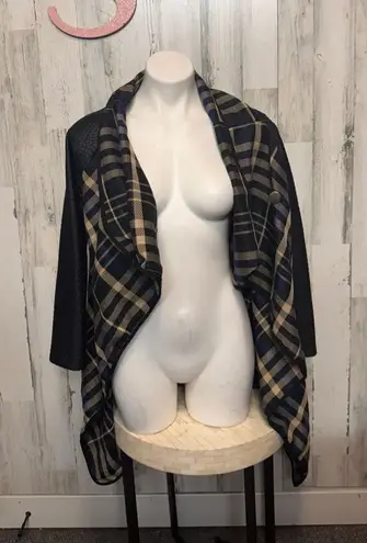 Moda Dilay Plaid Open Front Cardigan Jacket Size Small
