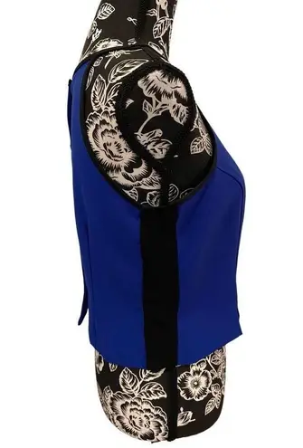 Button Detail Tank Top Spaghetti Straps Formal Office Business Sexy Blue Size L