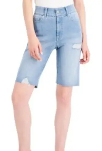 INC International Concepts High Rise Sculpting Fit Bermuda Jean Shorts NWT Sz 4 Blue
