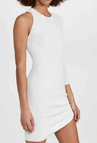 IRO Aurora white one sleeve ribbed bodycon mini dress size xxs