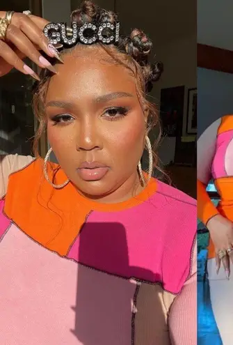 Eloquii New Anya Patchwork Colorblock Bodycon Dress in Pink & Orange