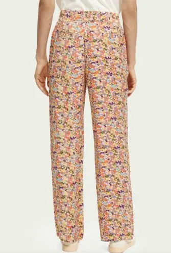 Scotch & Soda Gia Floral Mid-Rise Wide Leg Elasticated Trouser Pant Large