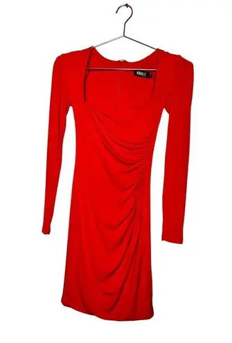 Nookie Red Jersey Squareneck Sheath Harley Structured Shoulders Mini Dress S