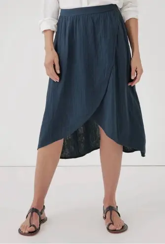 Pact Women's French Navy Coastal Double Gauze
Wrap Skirt Size Medium