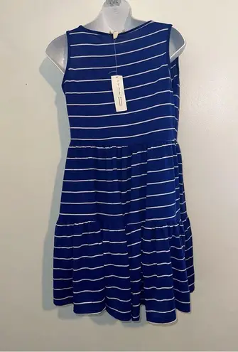 See You Monday (LA) Blue & White stripe T-shirt Dress vs Tunic Top Size medium