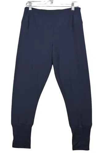 Sympli Crop Pant Minimalist Lagenlook Slinky Stretch Travel Quiet Luxury Comfort Blue Size 14