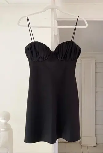 Misha Collection Shirred Bust Mini Slip Dress Black Size 4