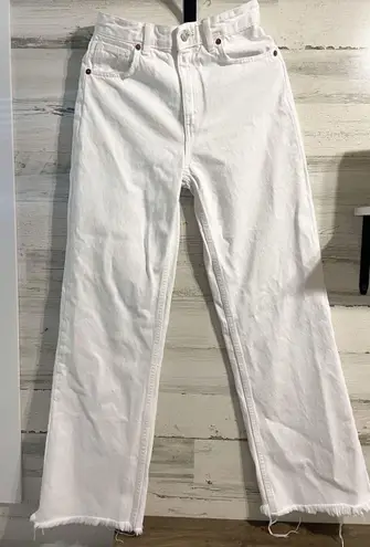 ZARA white wide leg jeans