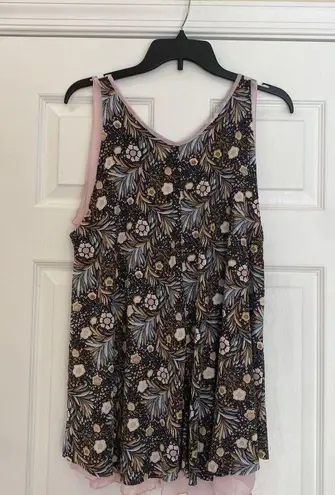 Grace & Lace Tiered Mesh Boho Floral Top Size Medium