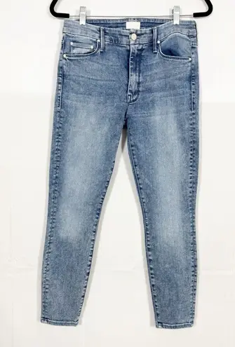 MOTHER Denim The Looker Ankle Fray Skinny Cigarette Jeans Twice Shy Light Wash Blue Size 30