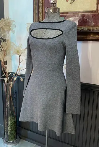 C/MEO COLLECTIVE C/Meo Elision Knit Long Sleeves Cutout Fit & Flare Dress - Sz XS 💚🎀