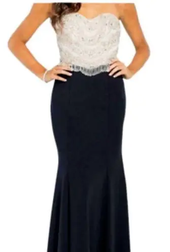 JVN by Jovani Jovani JVN Prom Formal Gown with Beaded Fringe 6