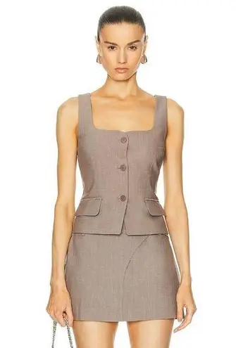 SIR. Leonardo Button Down Bodice Top in taupe 3/L New as