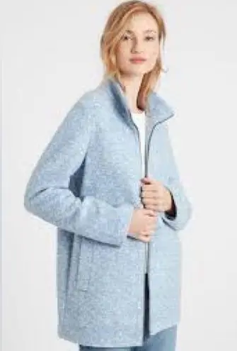 Banana Republic  Powder Blue Knit Wool Funnel Neck Long Coat - Medium