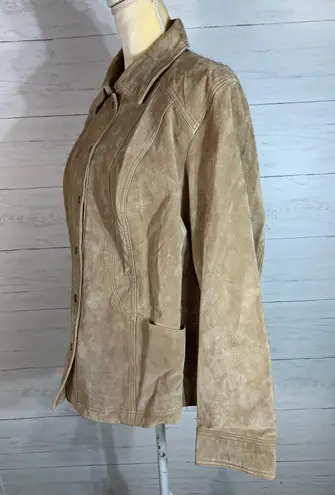 Coldwater Creek tan suede leather jacket womens size 1X