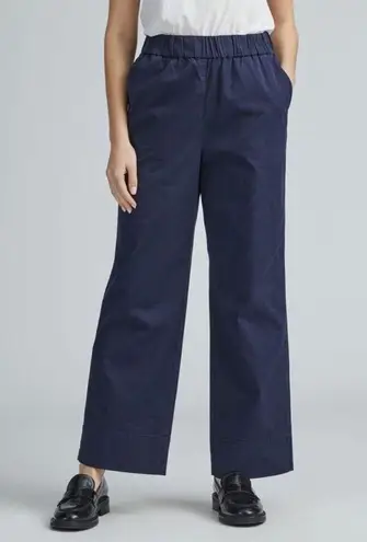 Everlane  Blue Organic Cotton Pull On Wide Leg Easy Pants Medium