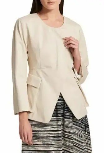 Donna Karan  Women Collarless Split-front Patch Flap Pocket Jacket - Image 1