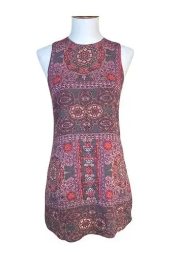 Ecote  Urban Outfitters Women's Dress Size XS Boho Sleeveless Brown Multi Mini