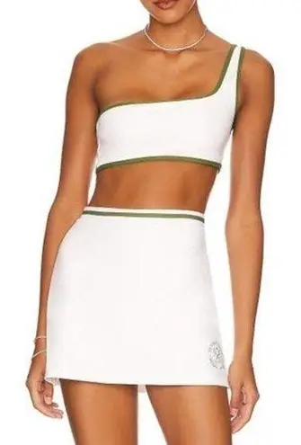 We Wore What NEW Women's Size Large White Green Contrast One Shoulder Bra
