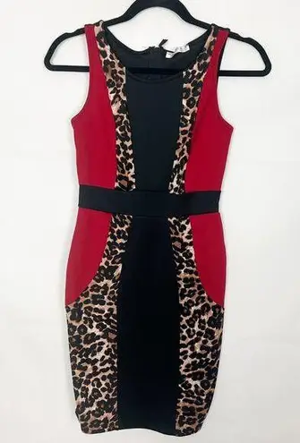  A'GACI A'GACI Animal Print Color Block Bodycon Dress Size XS