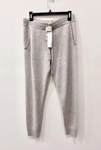 NWT Minnie Rose Cashmere Tapered Leg Jogger Pants Ecru Gray Women's Size Medium