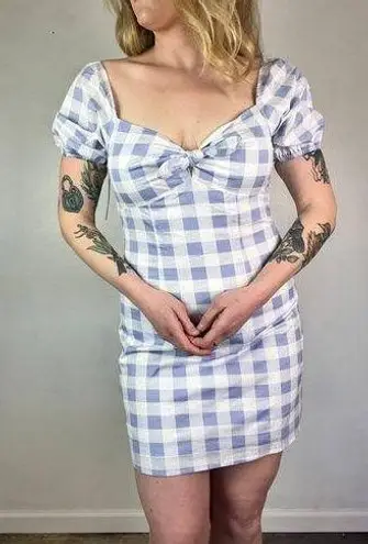 City Triangles Off Shoulder Puff Sleeve Gingham Dress size Large