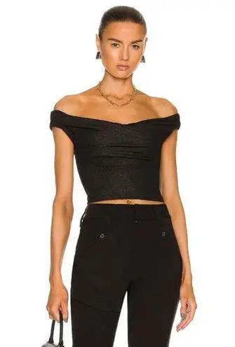 RTA Jewel Off The Shoulder Corset Top Black Womens Size 2