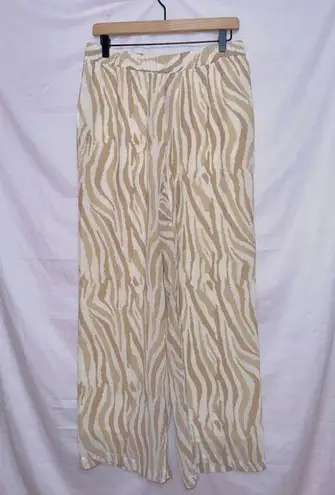 Soft Surroundings Crop Wide Leg Zebra Print Palazzo Pants size medium