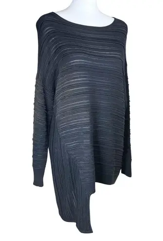St. John Black Asymmetrical Knit Tunic Sweater. Size M. Quiet Luxury Whimsigoth