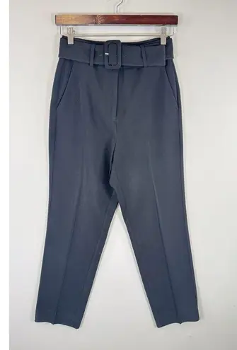 Babaton Aritzia Women Dress Pants Black Straight Belted High Rise Classic Size 2