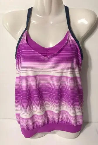 Free Country swimwear padded striped tankini top women’s size small 4-6