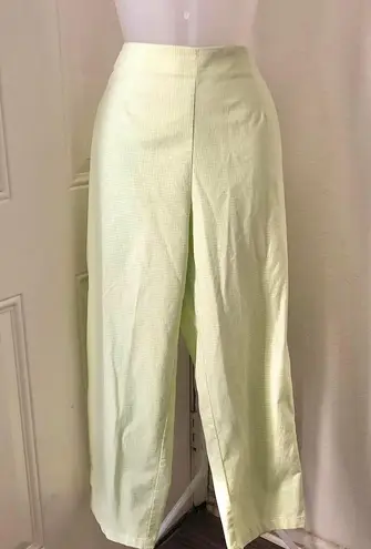 Talbots Green white gingham plaid vintage pants stretchy