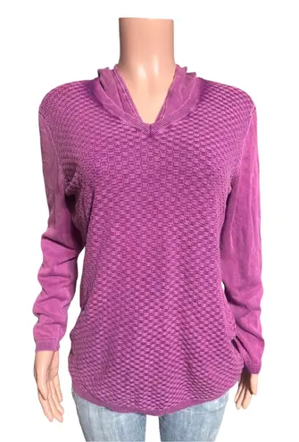 Pulp long sleeve v neck boysenberry pullover with hooded sweater L Purple Size L