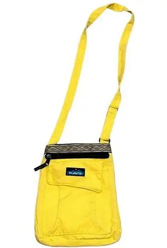 KAVU Keeper Yellow Canvas Crossbody Messenger Bag