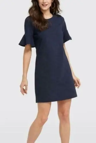 Draper James Navy Blue Short Bell Sleeve Ponte Knit Shift Dress Sz.XXL