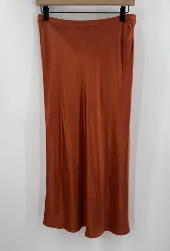 Michael Stars Skirt SZ Medium Leila Bias Cut Midi NWOT Toffee Satin Pull On NEW