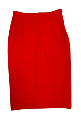 Escada Vintage Red Wool Pencil Skirt – Made in Czech Republic, Size 38 (US 6)