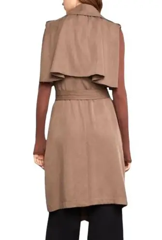 BCBGMAXAZRIA  Brielle Sleeveless Belted Trench Coat Mocha Beige Womens Size Large