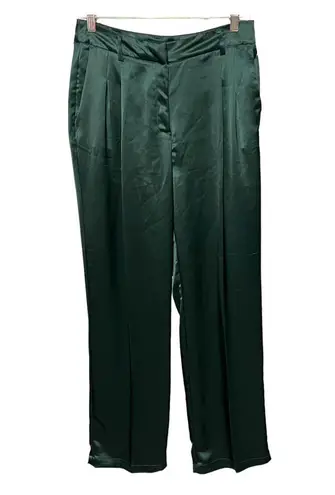 House of Harlow 1960 Green Satin Wide Leg Pants (Size 6)