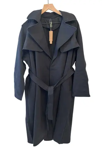 SKIMS NWT Boyfriend Fleece Trench Coat - Onyx XXS OVERSIZED WILL FIT S-L$248