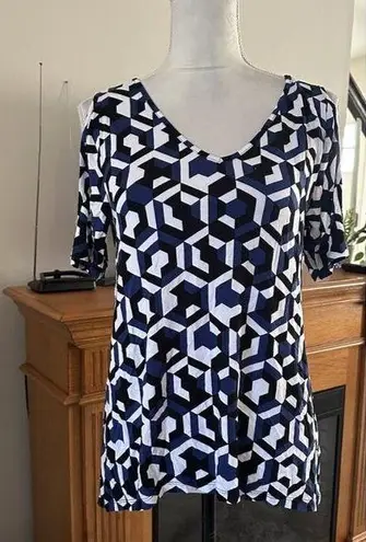 Buffalo Jeans By Top Women's S Multicolor Floral Cold Shoulder Sleeve