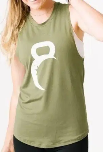 Zyia Active Olive Sleeveless Kettle Moon Muscle Tank Top