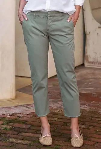 Frank & Eileen Wicklow Italian Chino Cotton Cropped Pants In Rosemary Size 4 Green