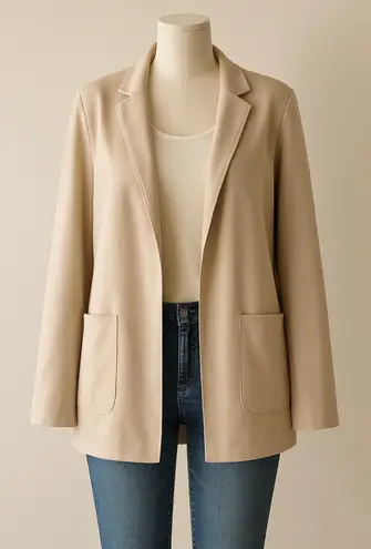 Premise Suede Brown Faux Taupe Jacket XL | Quiet Luxury Neutral OfficeCore Layer