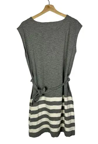 Gap  Dark Gray Cotton White Stripe Hem Shift Mini Dress S