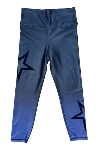 GapFit Blackout Technology Blue Flocked Star Print Leggings Activewear