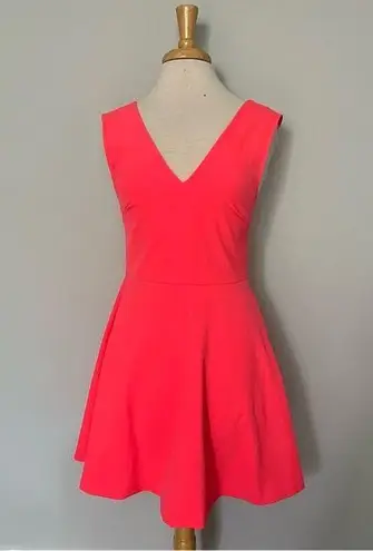 Felicity and Coco Neon Pink Plunge Vneck Open Back Cocktail Dress Size M